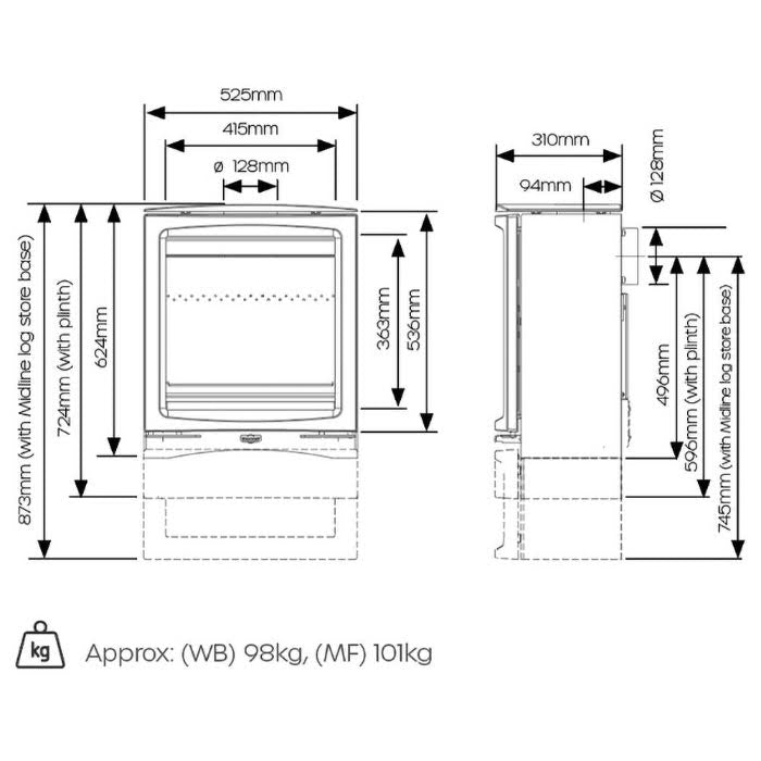 Stovax Vogue Medium Wood-Burning / Multi-Fuel Stove