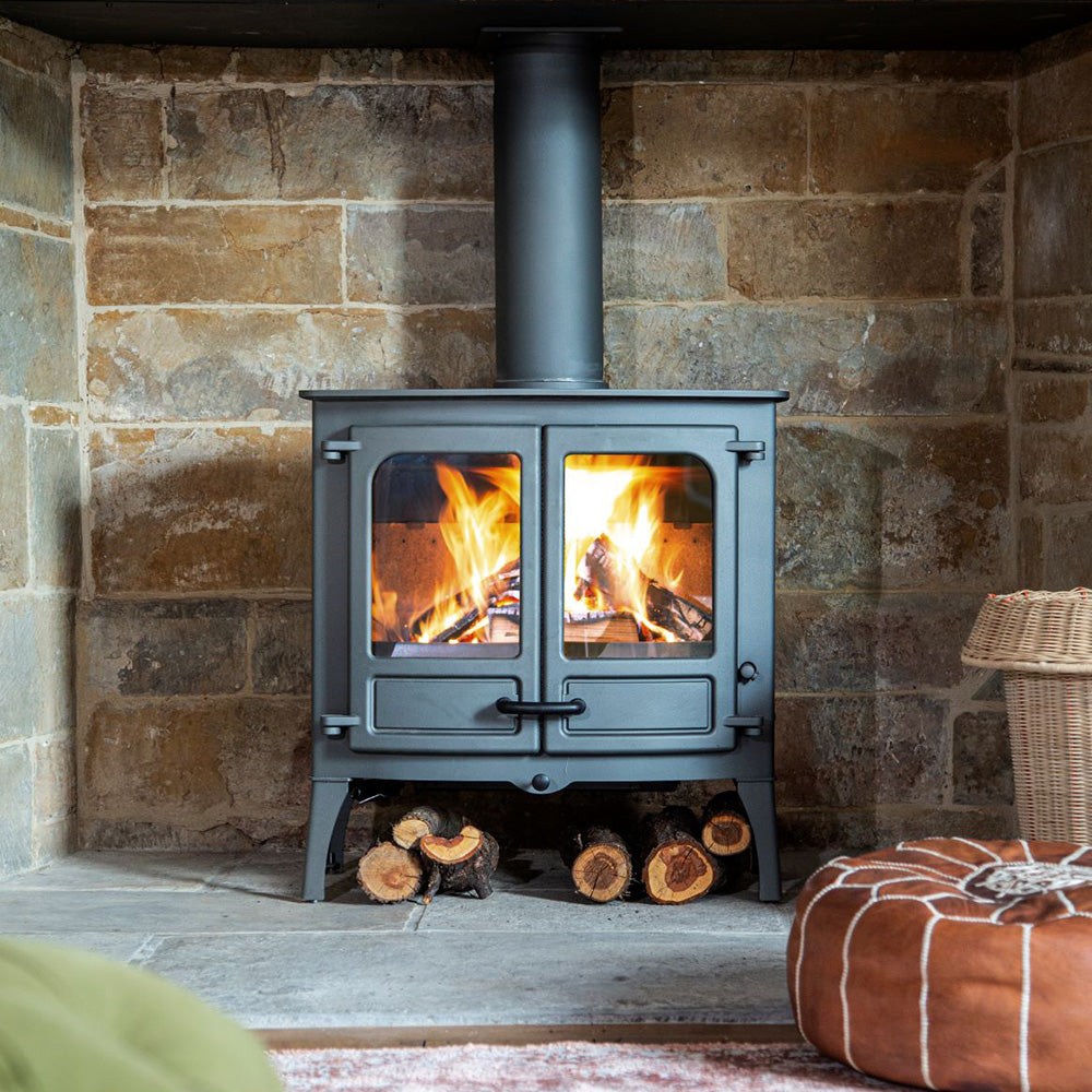 Charnwood Island III Blu high leg Fireplace