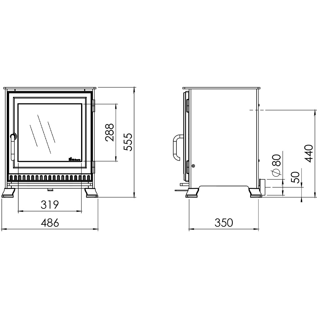 Dik Geurts Aste 5 Low Wood Burning Stove