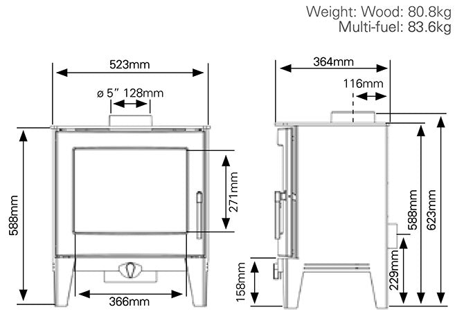 Stovax Futura 5 Ecodesign Plus Wood Burning / Multifuel Stove