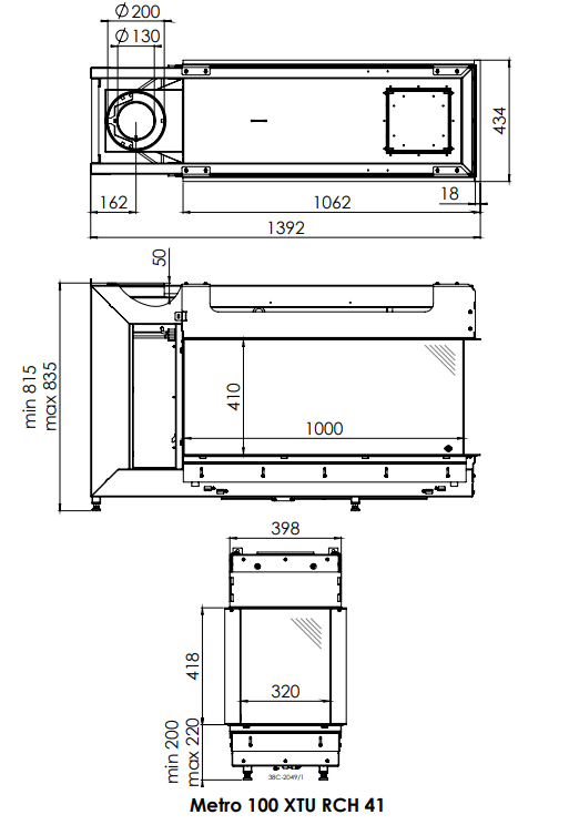 DRU Metro 100XTU Eco Wave Balanced Flue Gas Fire