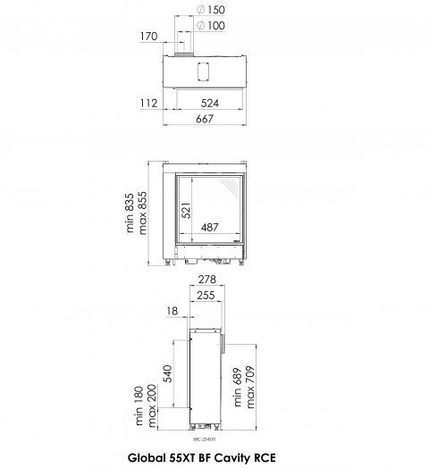 Dru Global 55XT Cavity Balanced Flue Gas Fire