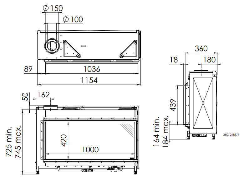Dru Global 100 Balanced Flue Built in Gas Fire