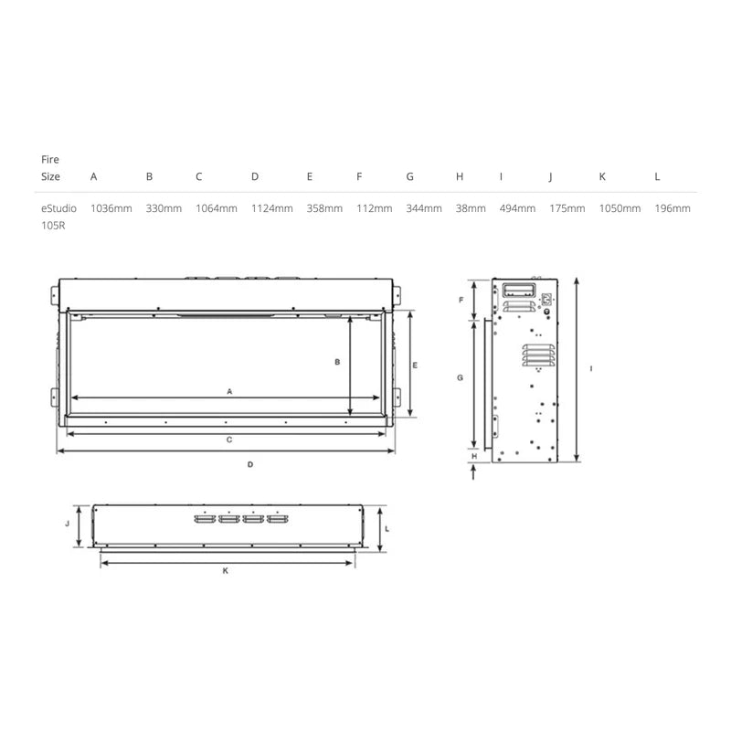 Gazco eStudio 105R Inset Electric Fire