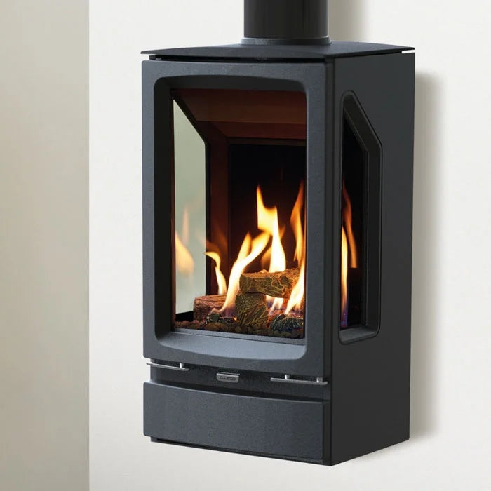 Gazco Vogue Midi T 3 Sided Wall Mounted Balanced Flue Gas Stove