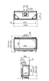 Dru Global 100 Corner Balanced Flue Built in Gas Fire