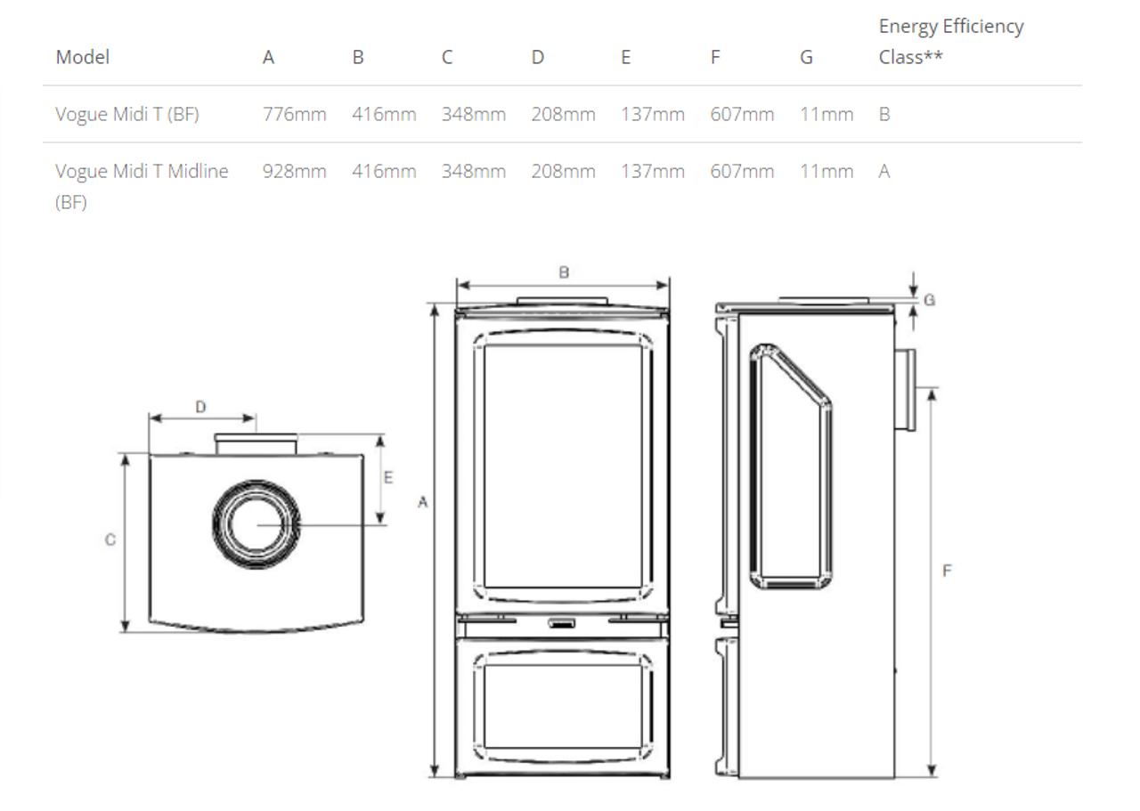 Gazco Vogue Midi T Conventional Flue Gas Stove