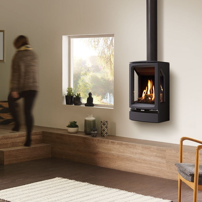 Gazco Vogue Midi T 3 Sided Wall Mounted Balanced Flue Gas Stove