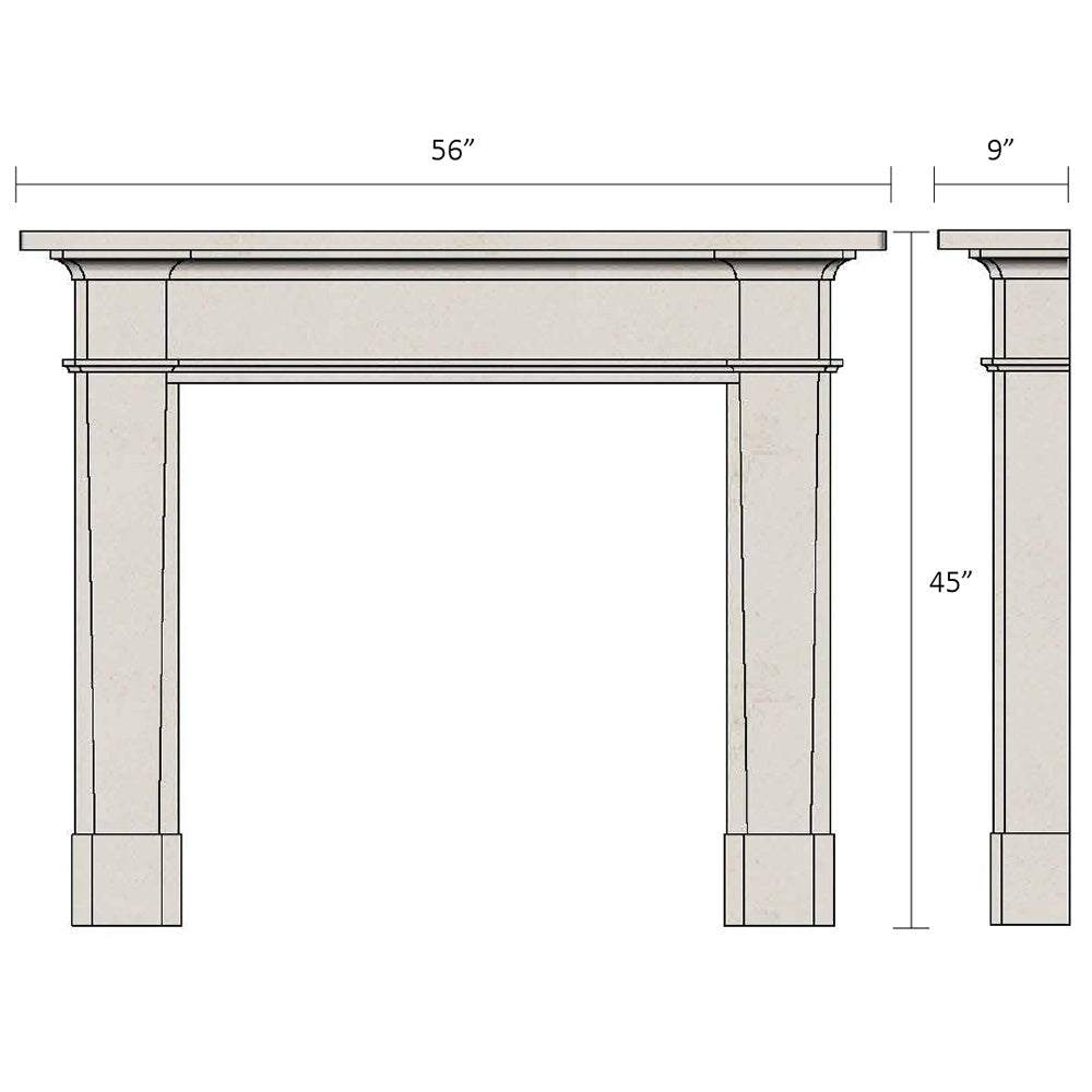 The Epsom Rosal Limestone Fireplace