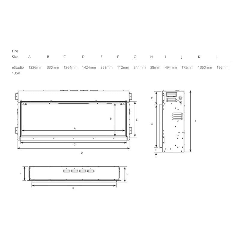 Gazco eStudio 135R Inset Electric Fire