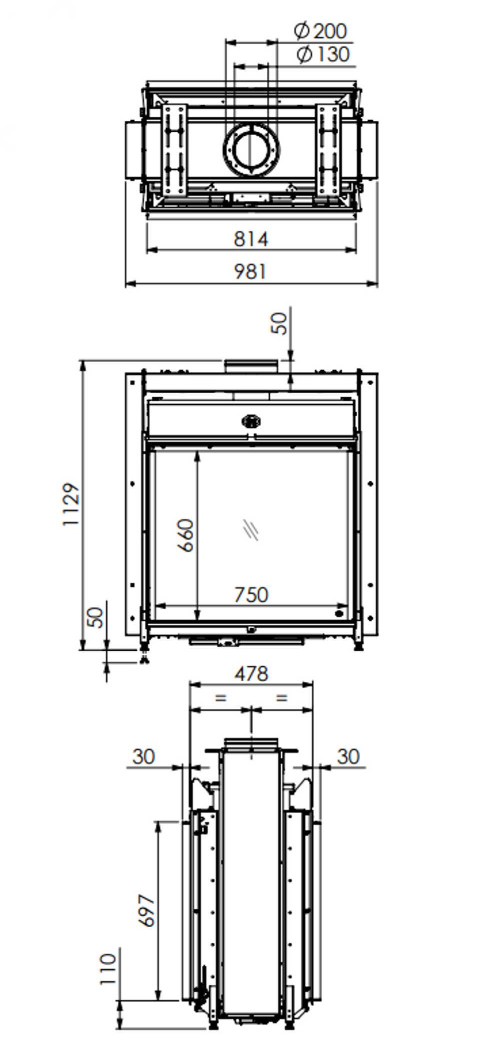 Dru Maestro 75 Tunnel Eco Wave Built in Gas Fire